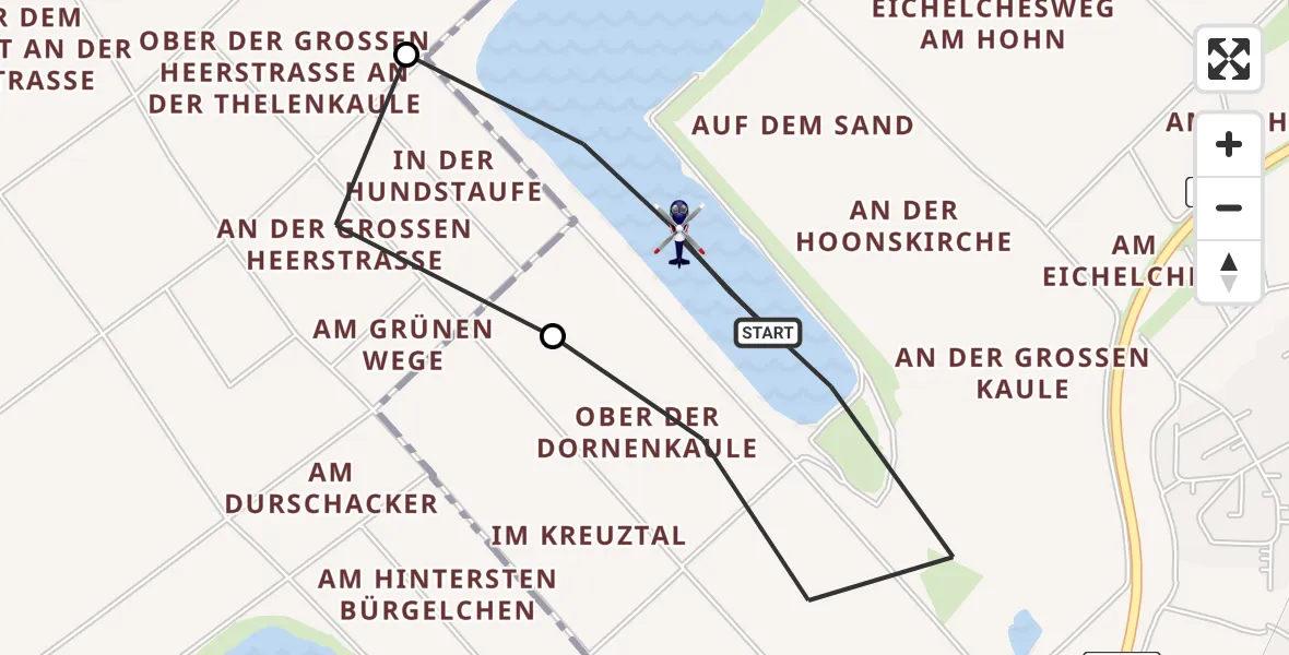 Flugroute Polizeihubschrauber Troisdorf - Troisdorf, 10 April 2026, 09:54