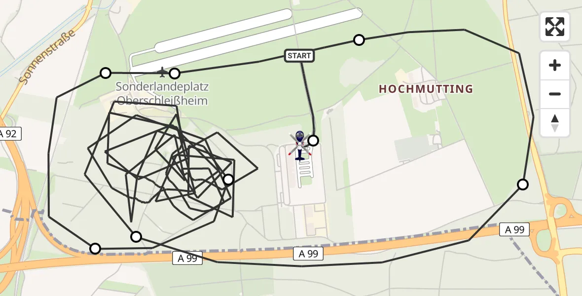 Flugroute Polizeihubschrauber Oberschleissheim Hubschrauberlandeplatz - Oberschleißheim, 10 April 2026, 11:11
