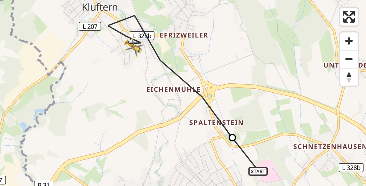 Flugroute Rettungshubschrauber Friedrichshafen Hospital - Friedrichshafen, 10 April 2026, 11:35