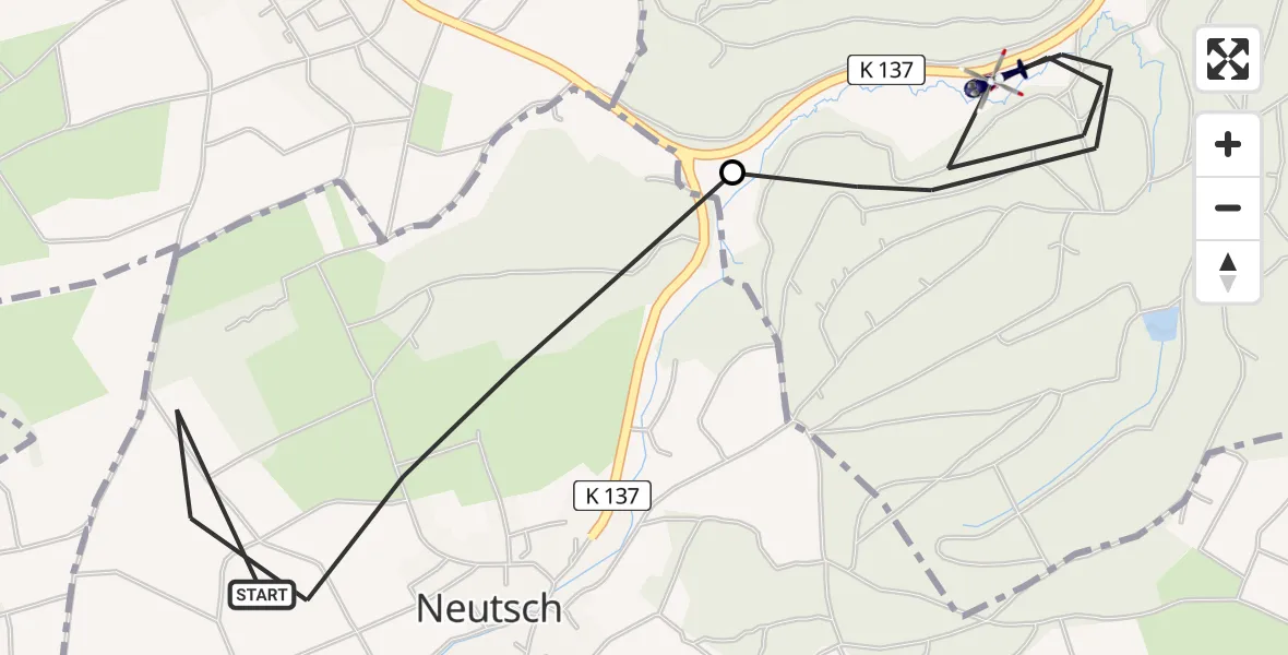 Flugroute Polizeihubschrauber Modautal - Ober-Ramstadt, 10 April 2026, 11:42