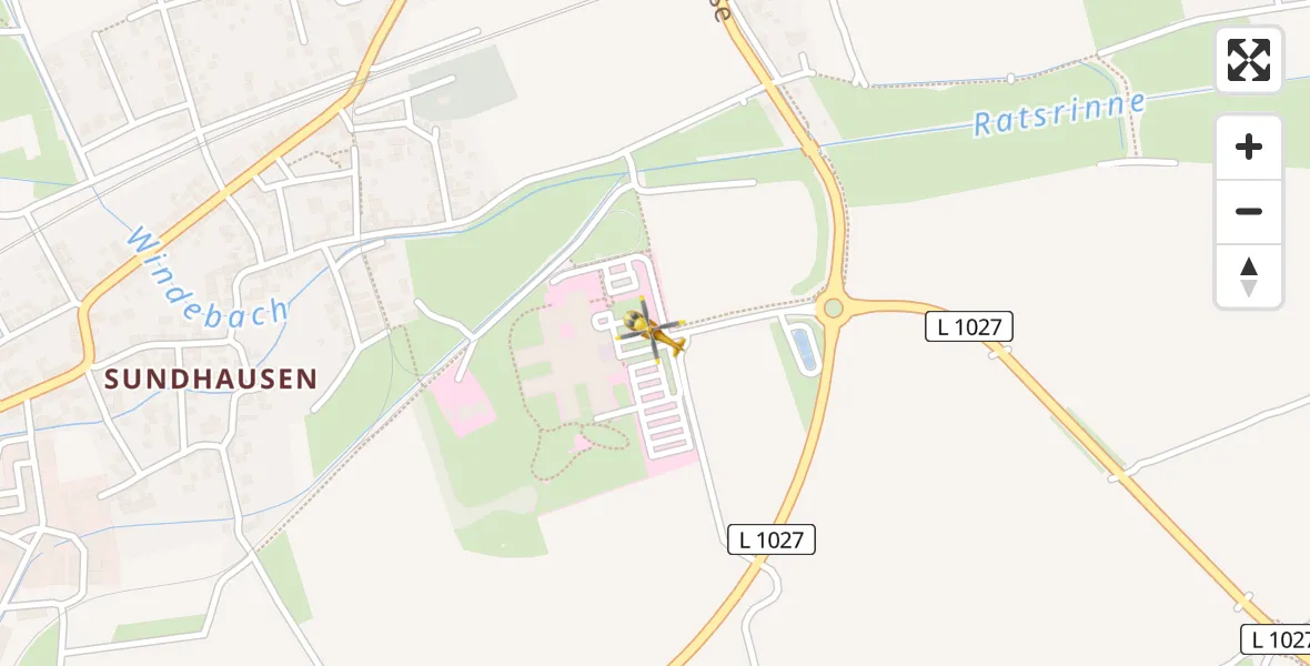 Flugroute Ambulanzhubschrauber Helios Clinic Gotha - Helios Clinic Gotha, 10 April 2026, 13:17