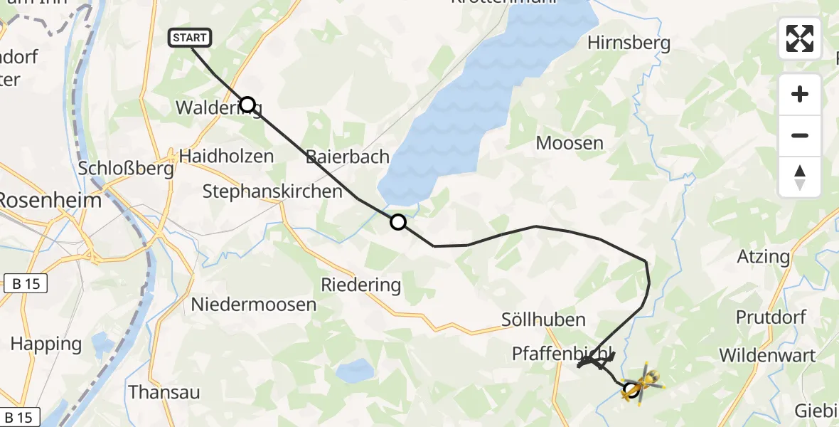 Flugroute Rettungshubschrauber Prutting - Frasdorf, 10 April 2026, 13:55
