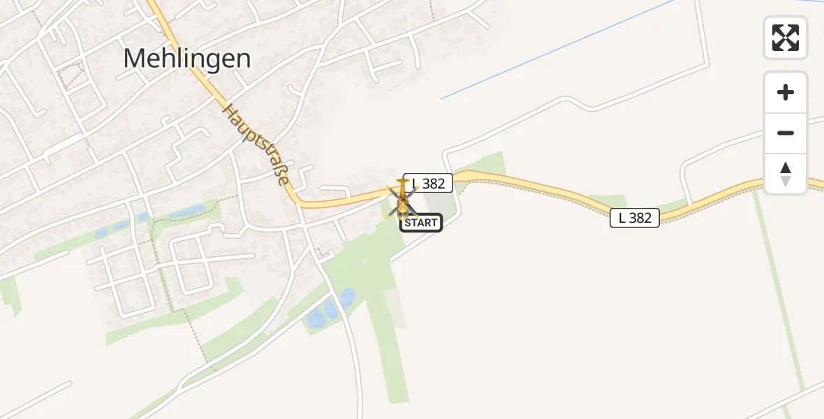Flugroute Rettungshubschrauber Mehlingen - Mehlingen, 10 April 2026, 14:03