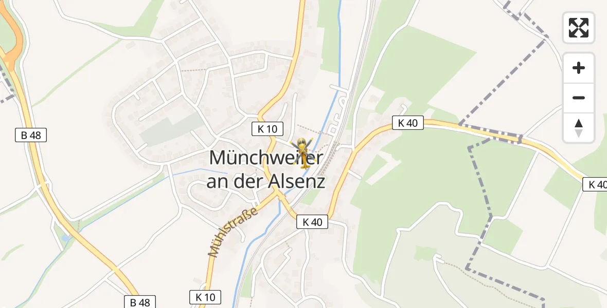 Flugroute Rettungshubschrauber Münchweiler an der Alsenz - Münchweiler an der Alsenz, 10 April 2026, 15:17