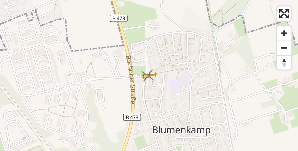 Flugroute Rettungshubschrauber Wesel - Wesel, 10 April 2026, 15:24