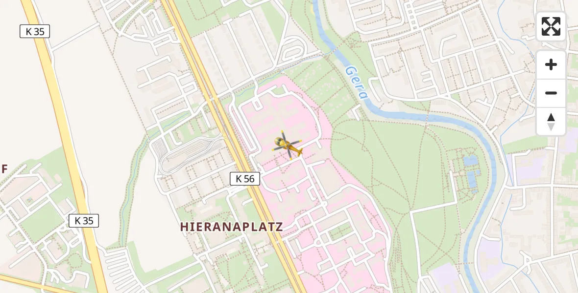 Flugroute Rettungshubschrauber Helios Clinic Erfurt - Helios Clinic Erfurt, 10 April 2026, 15:29