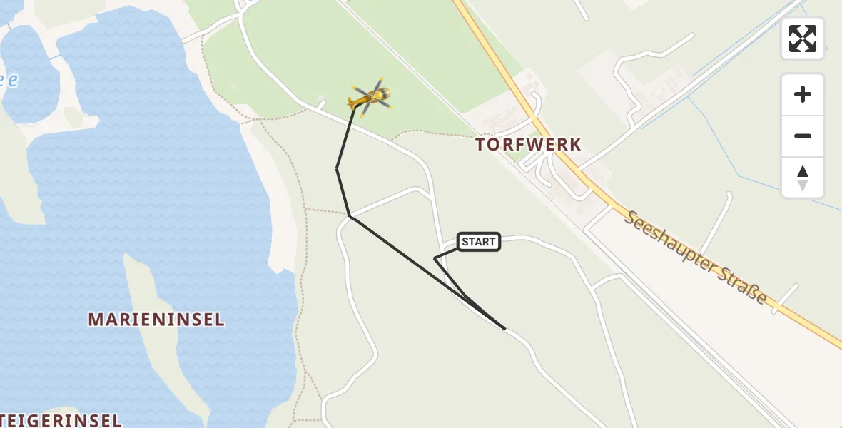 Flugroute Rettungshubschrauber Iffeldorf - Iffeldorf, 10 April 2026, 18:00