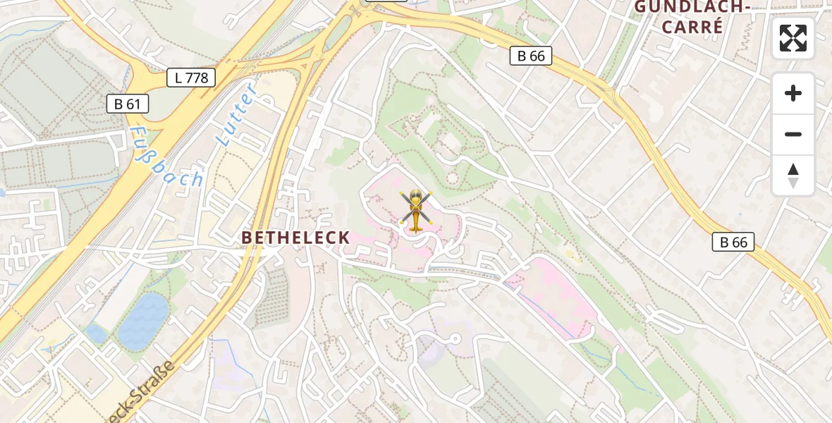 Flugroute Rettungshubschrauber Bielefeld - Bielefeld, 10 April 2026, 18:14