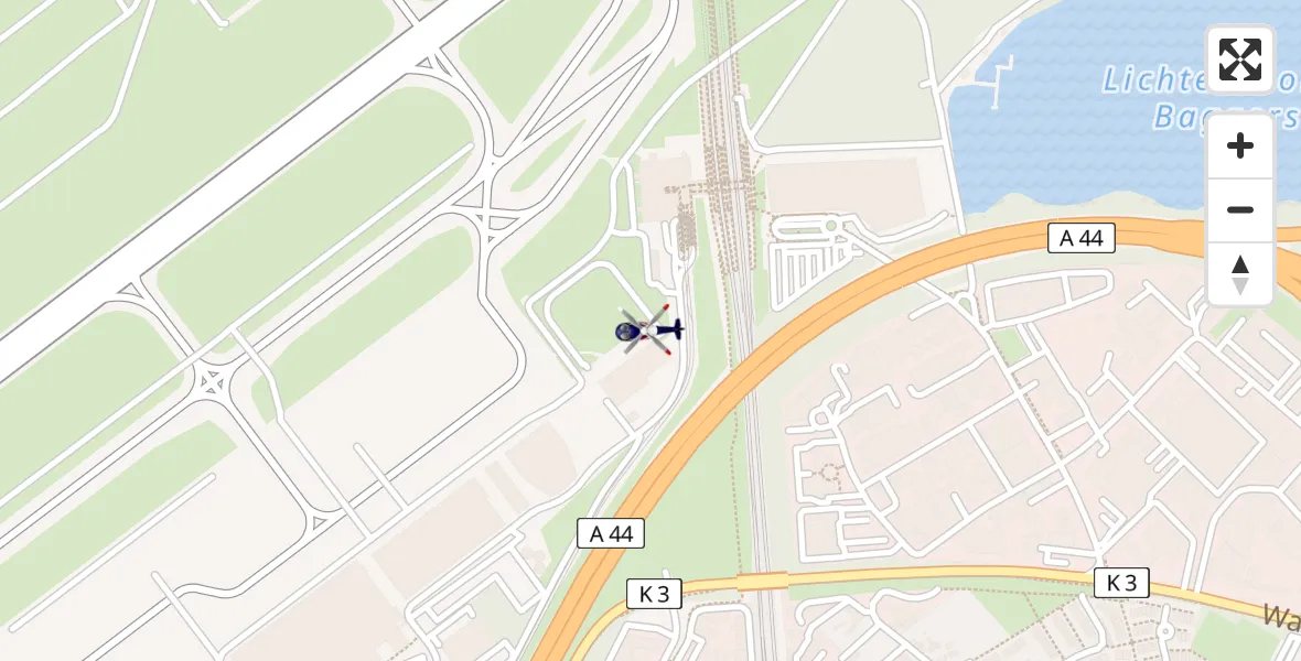 Flugroute Polizeihubschrauber Düsseldorf Flughafen - Düsseldorf Flughafen, 10 April 2026, 18:43