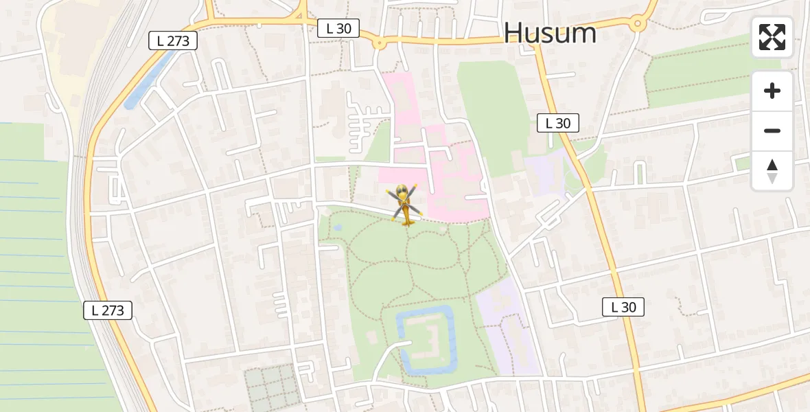 Flugroute Rettungshubschrauber Husum - Husum, 10 April 2026, 18:54