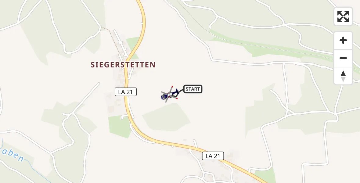Flugroute Polizeihubschrauber Kumhausen - Kumhausen, 10 April 2026, 21:21