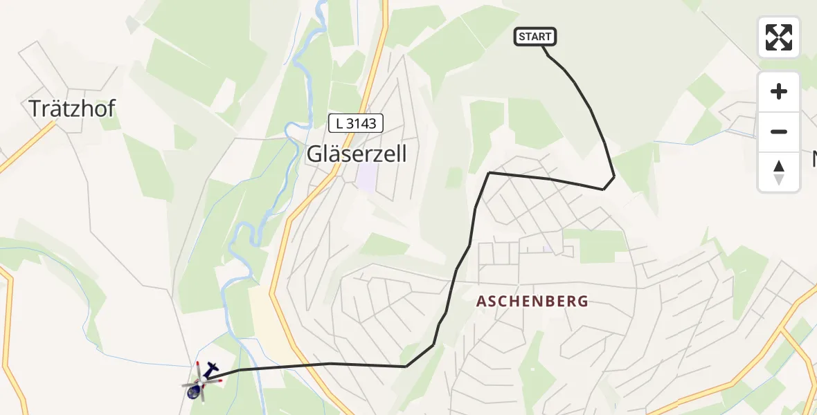 Flugroute Polizeihubschrauber Fulda - Fulda, 11 April 2026, 01:20