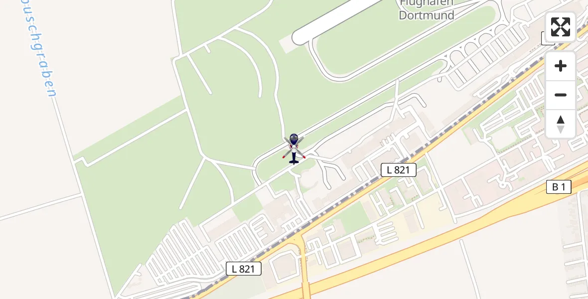 Flugroute Polizeihubschrauber Dortmund Flughafen - Dortmund Flughafen, 11 April 2026, 04:27