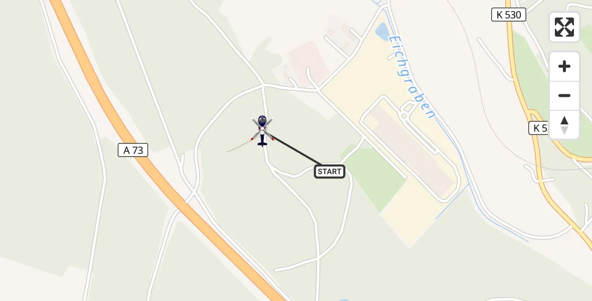 Flugroute Polizeihubschrauber Eisfeld - Eisfeld, 11 April 2026, 06:12