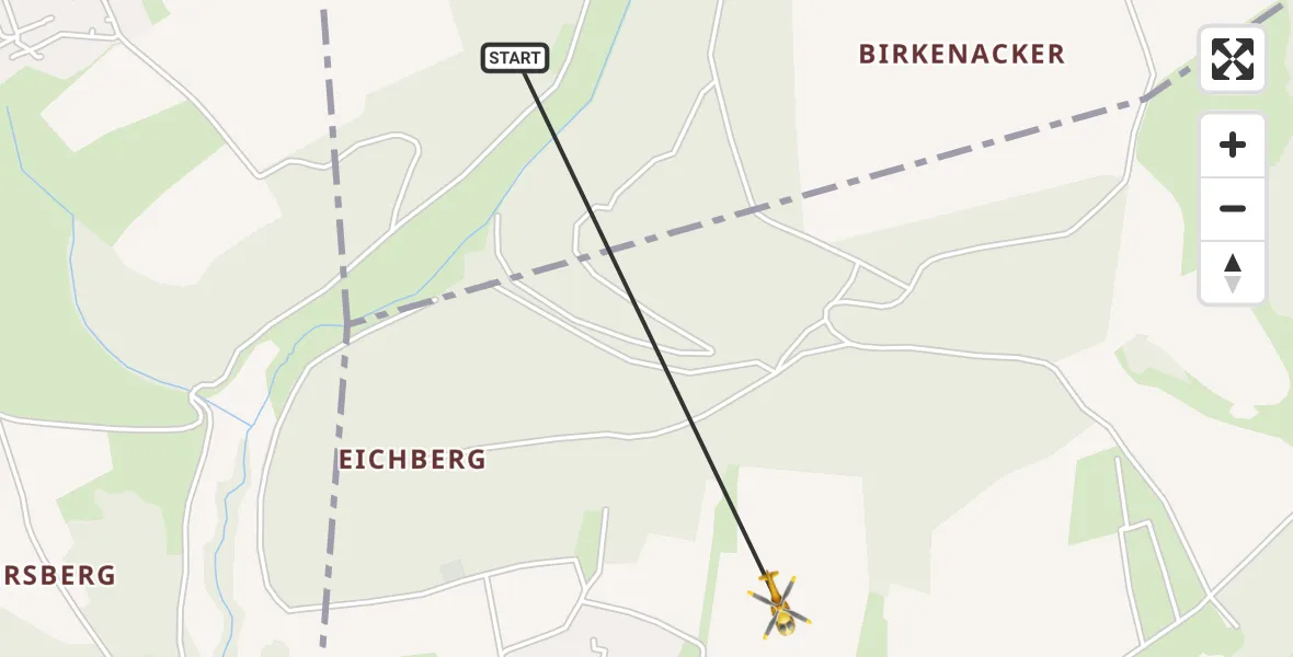 Flugroute Rettungshubschrauber Schöngleina - Ruttersdorf-Lotschen, 11 April 2026, 06:43