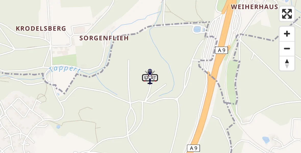 Flugroute Polizeihubschrauber Bayreuth - Bayreuth, 11 April 2026, 08:43