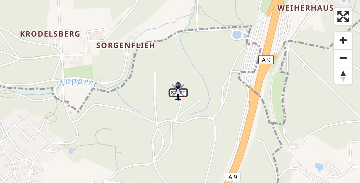 Flugroute Polizeihubschrauber Bayreuth - Bayreuth, 11 April 2026, 08:46