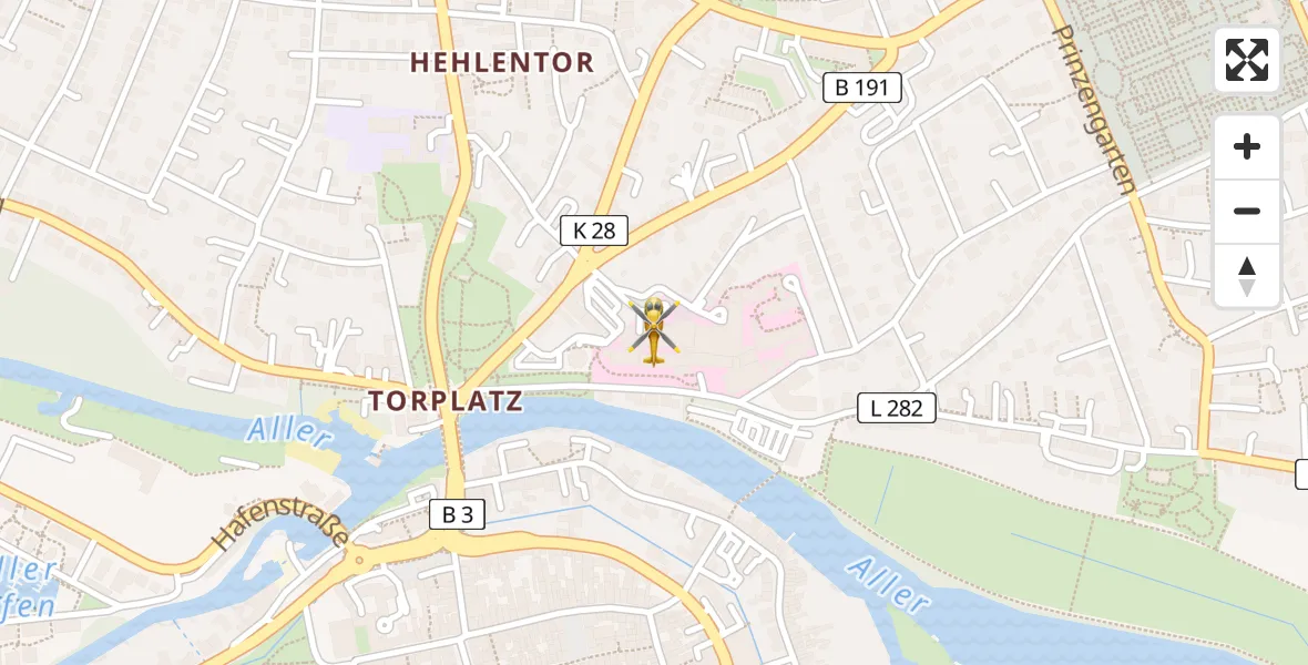 Flugroute Rettungshubschrauber Celle - Celle, 11 April 2026, 09:22