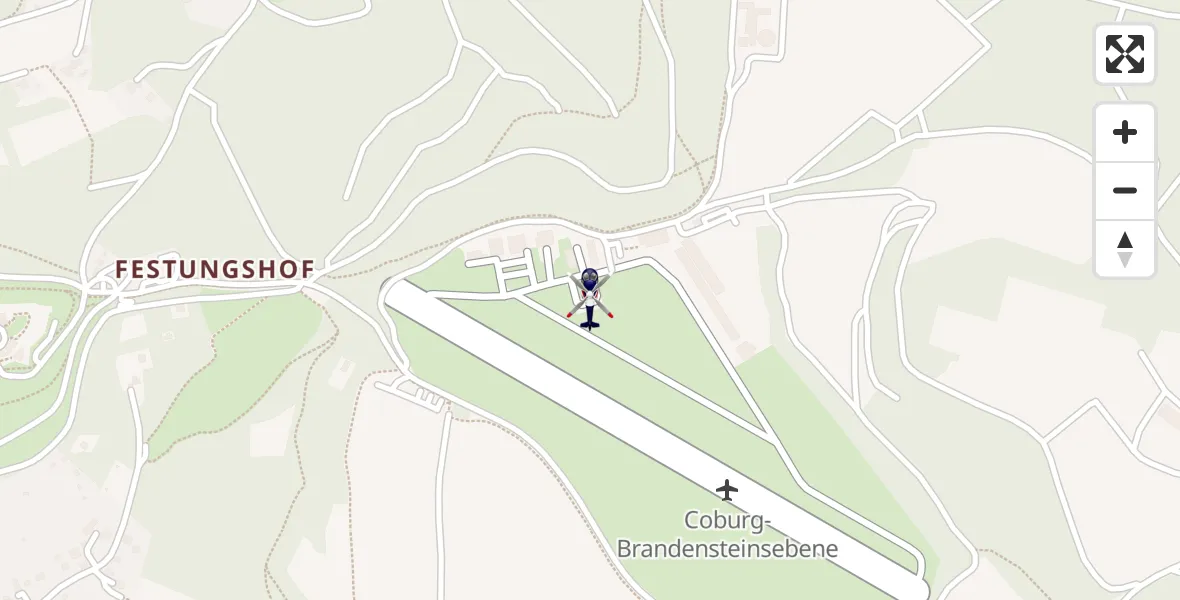 Flugroute Polizeihubschrauber Coburg-Brandensteinsebene Flugplatz - Coburg-Brandensteinsebene Flugplatz, 11 April 2026, 10:19