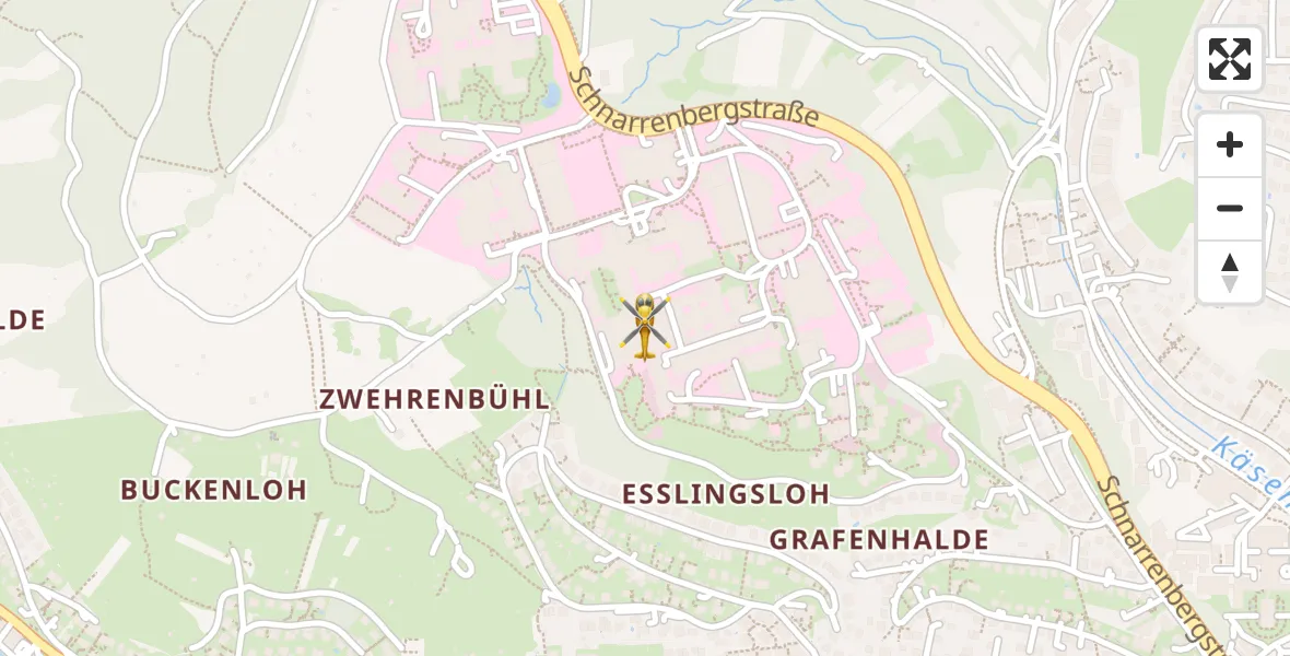 Flugroute Rettungshubschrauber Tübingen University Hospital - Tübingen University Hospital, 11 April 2026, 10:20