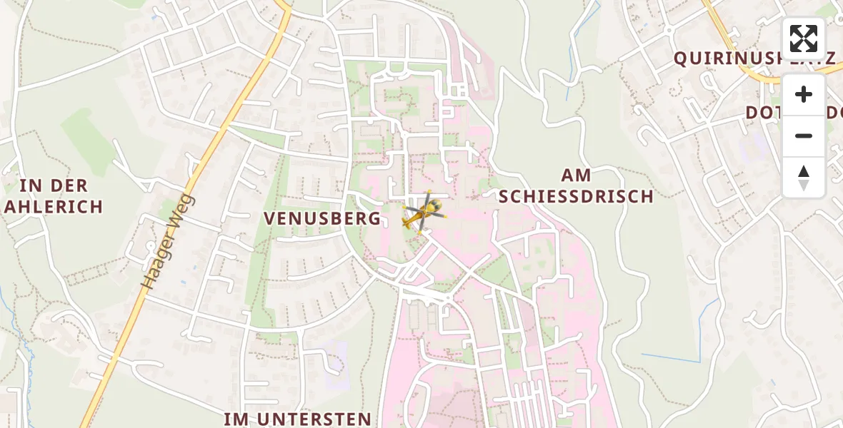 Flugroute Ambulanzhubschrauber Bonn University Hospital - Bonn University Hospital, 11 April 2026, 10:28