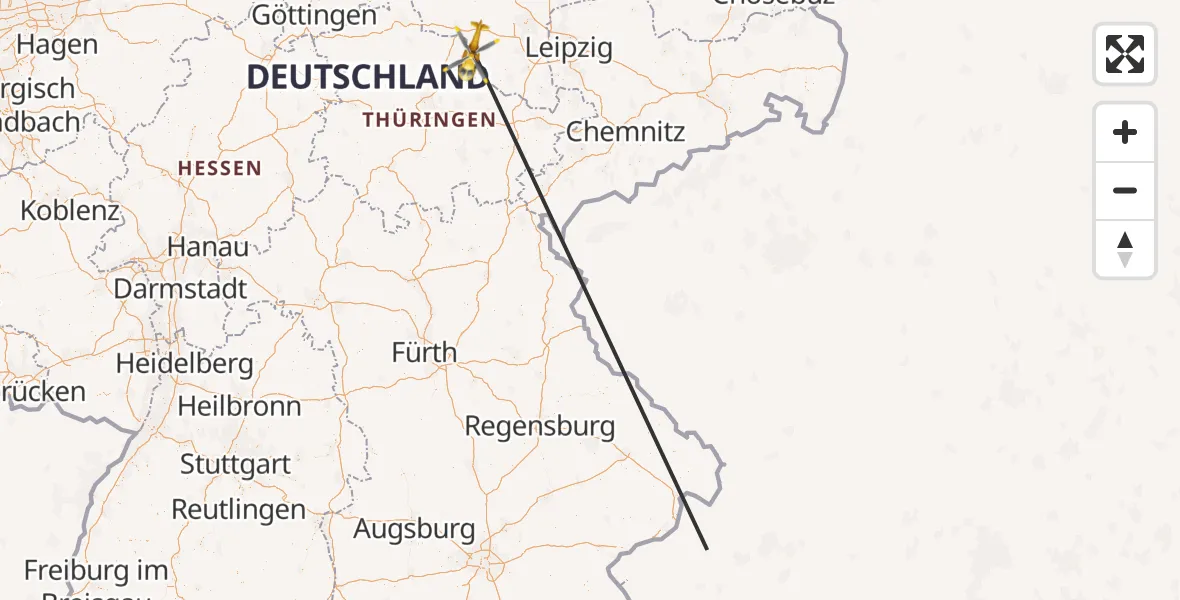 Flugroute Rettungshubschrauber Querfurt - Querfurt, 11 April 2026, 11:34