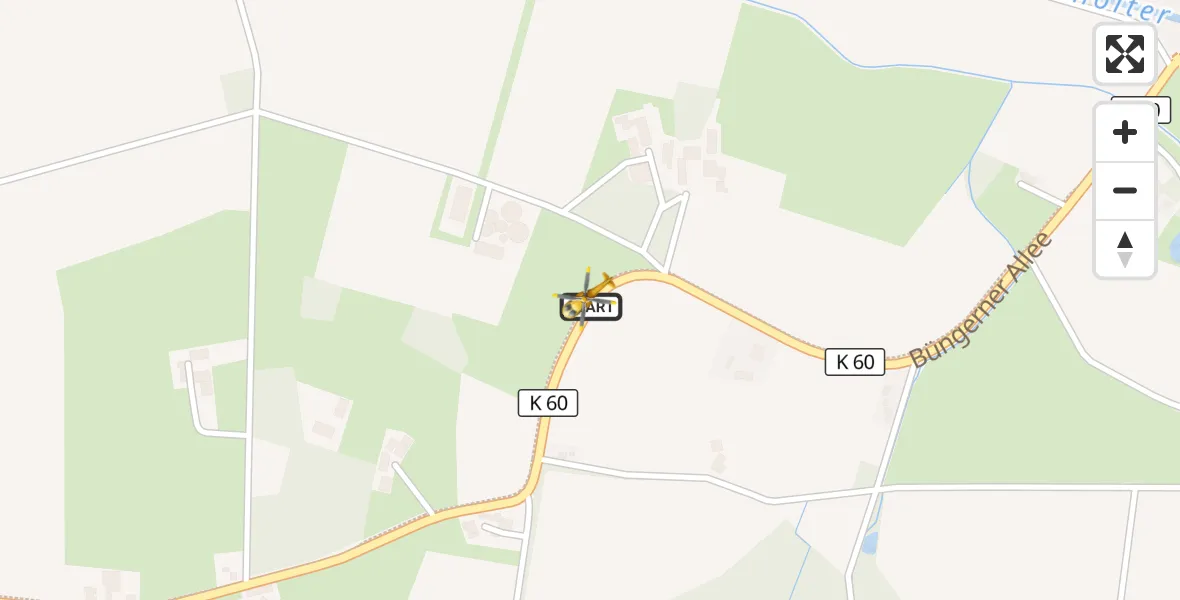 Flugroute Rettungshubschrauber Rhede - Rhede, 11 April 2026, 12:30