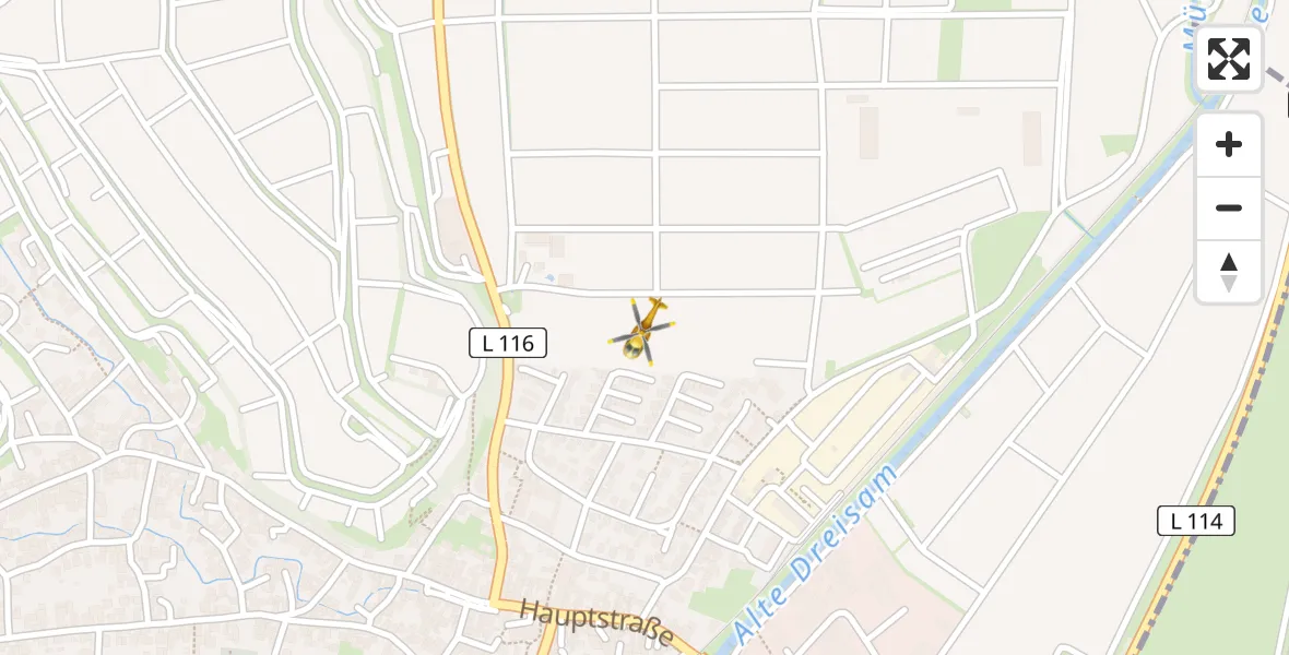Flugroute Rettungshubschrauber Eichstetten am Kaiserstuhl - Eichstetten am Kaiserstuhl, 11 April 2026, 13:40