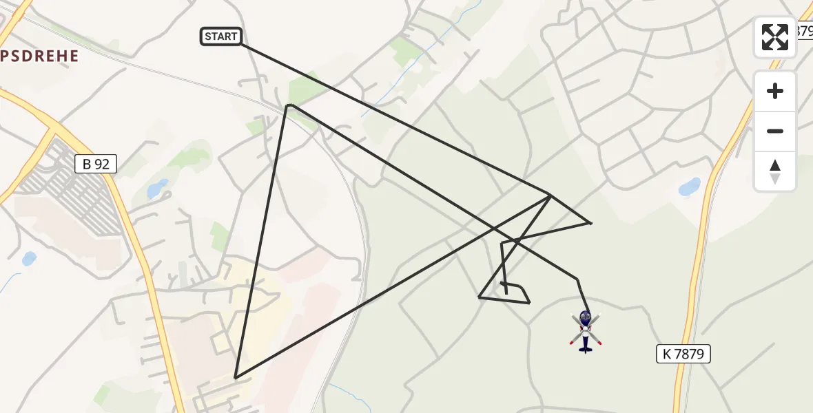 Flugroute Polizeihubschrauber Plauen - Plauen, 11 April 2026, 15:23