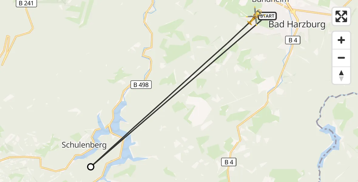 Flugroute Rettungshubschrauber Bad Harzburg - Bad Harzburg, 11 April 2026, 16:03
