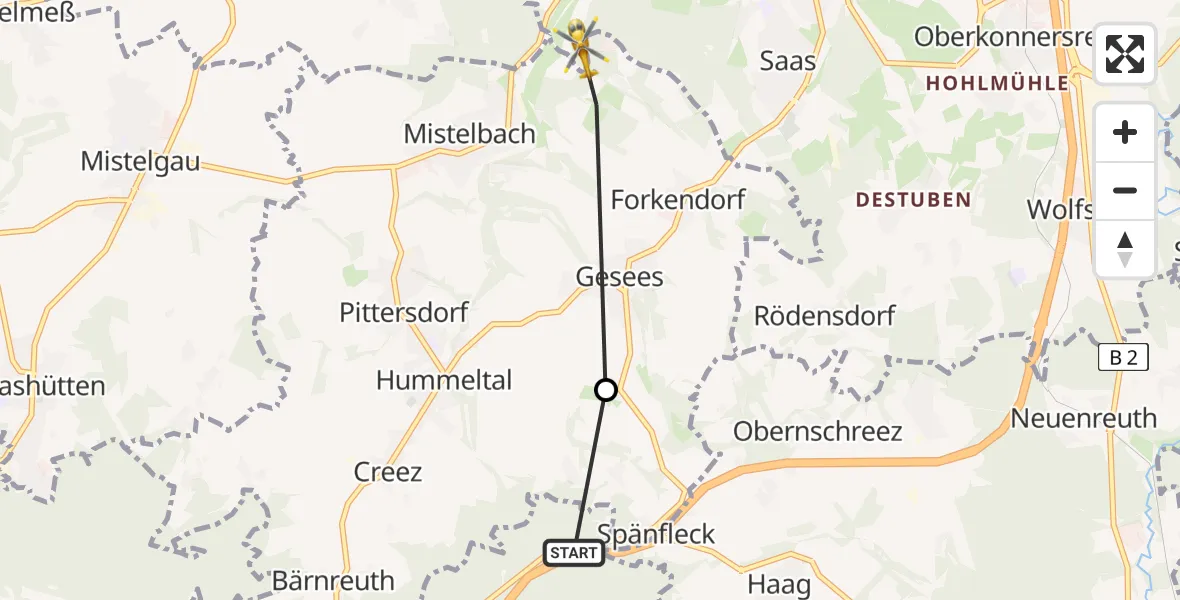 Flugroute Rettungshubschrauber Haag - Mistelbach, 11 April 2026, 16:24