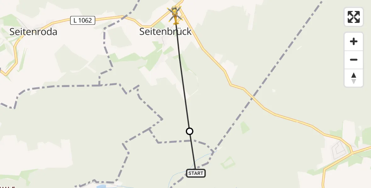 Flugroute Rettungshubschrauber Hummelshain - Oberbodnitz, 11 April 2026, 16:43