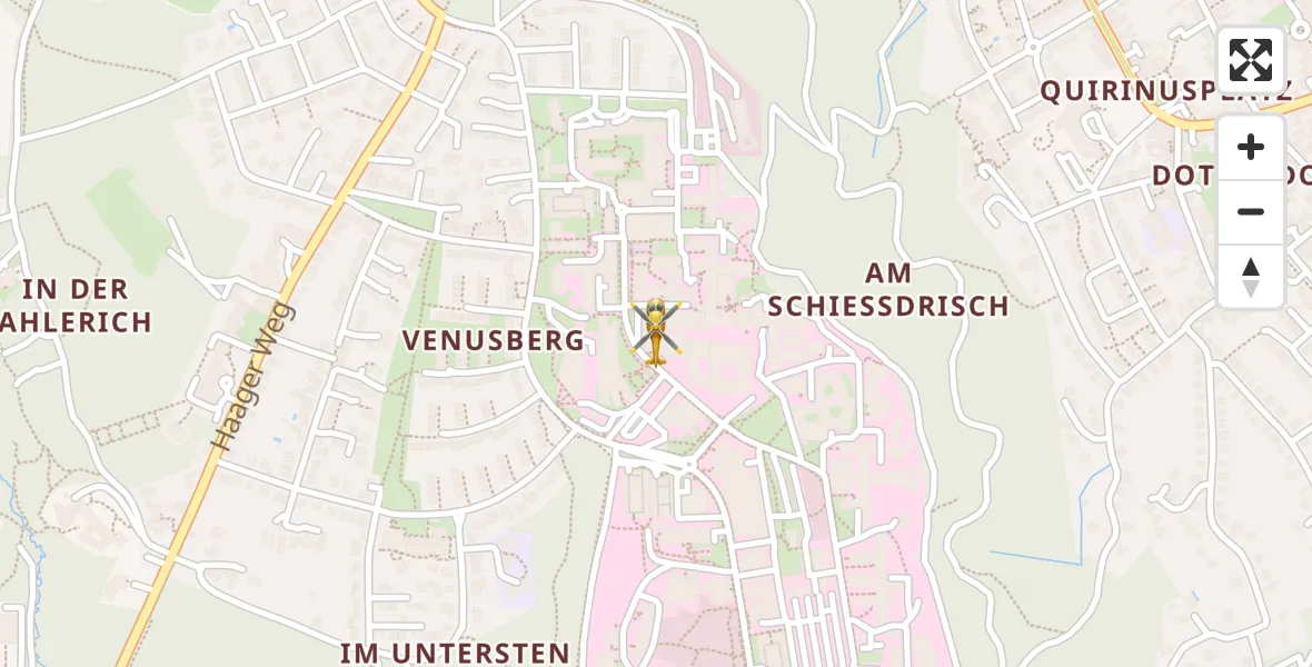 Flugroute Rettungshubschrauber Bonn University Hospital - Bonn University Hospital, 11 April 2026, 17:26