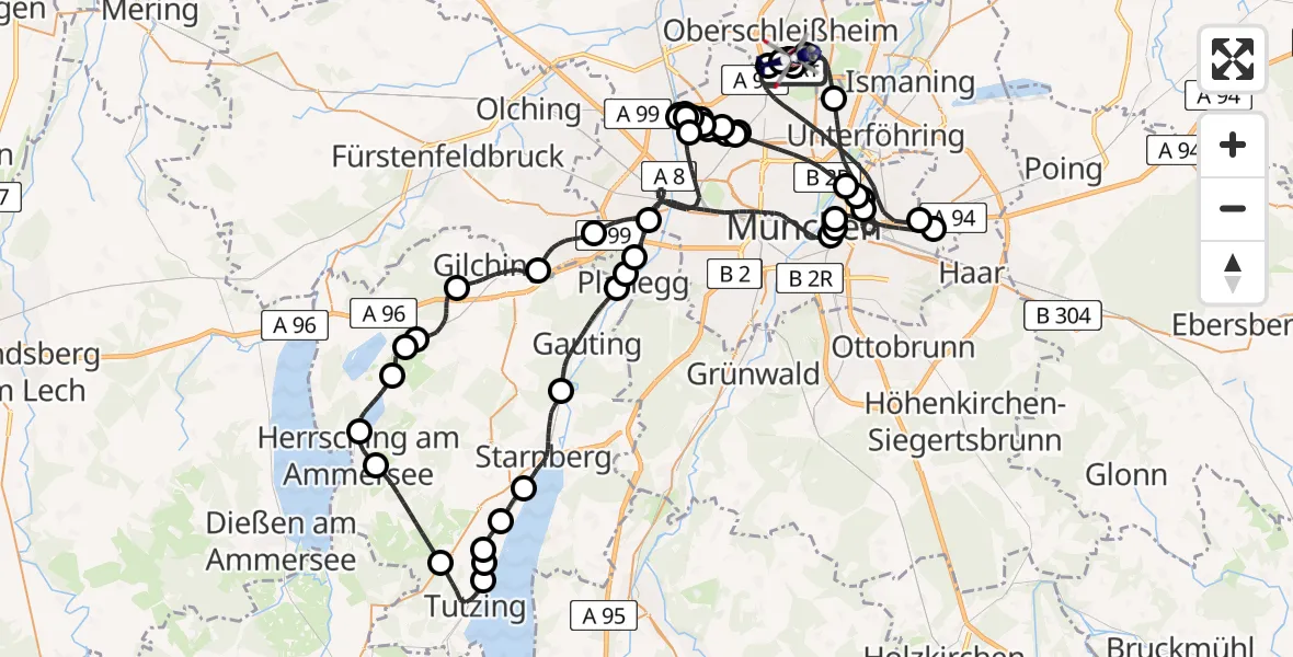 Flugroute Polizeihubschrauber Oberschleißheim - Schleissheim Flugplatz, 11 April 2026, 18:01
