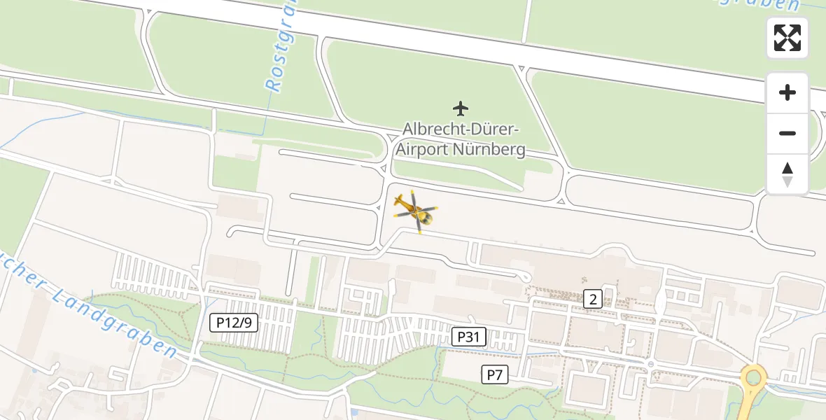 Flugroute Ambulanzhubschrauber Flughafen Nuremberg - Flughafen Nuremberg, 11 April 2026, 19:48