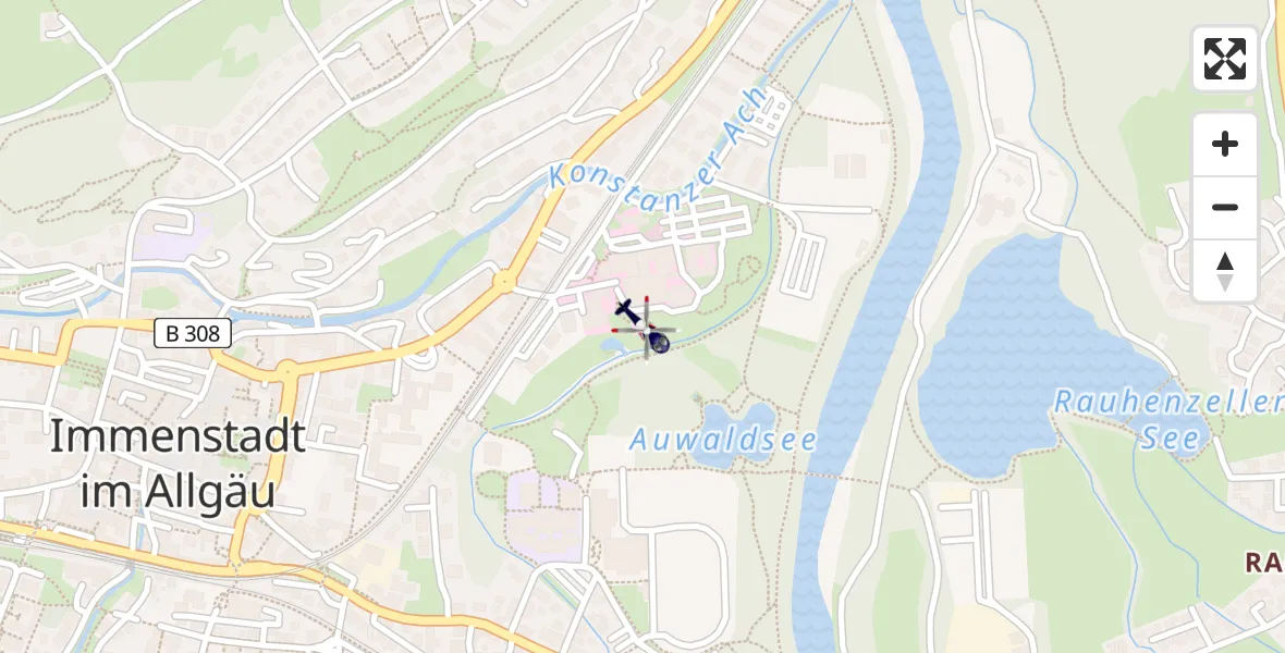 Flugroute Polizeihubschrauber Immenstadt i.Allgäu - Immenstadt i.Allgäu, 12 April 2026, 01:14