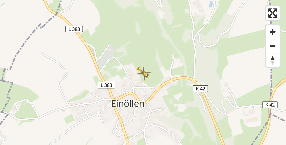 Flugroute Rettungshubschrauber Einöllen - Einöllen, 12 April 2026, 05:08