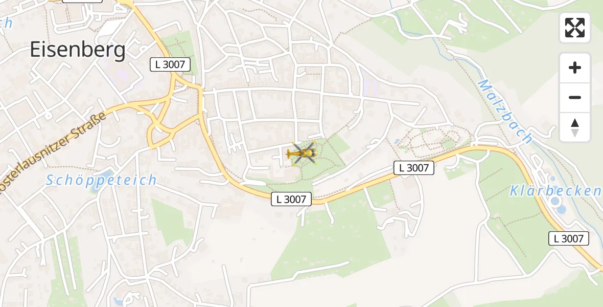 Flugroute Rettungshubschrauber Eisenberg - Eisenberg, 12 April 2026, 06:21