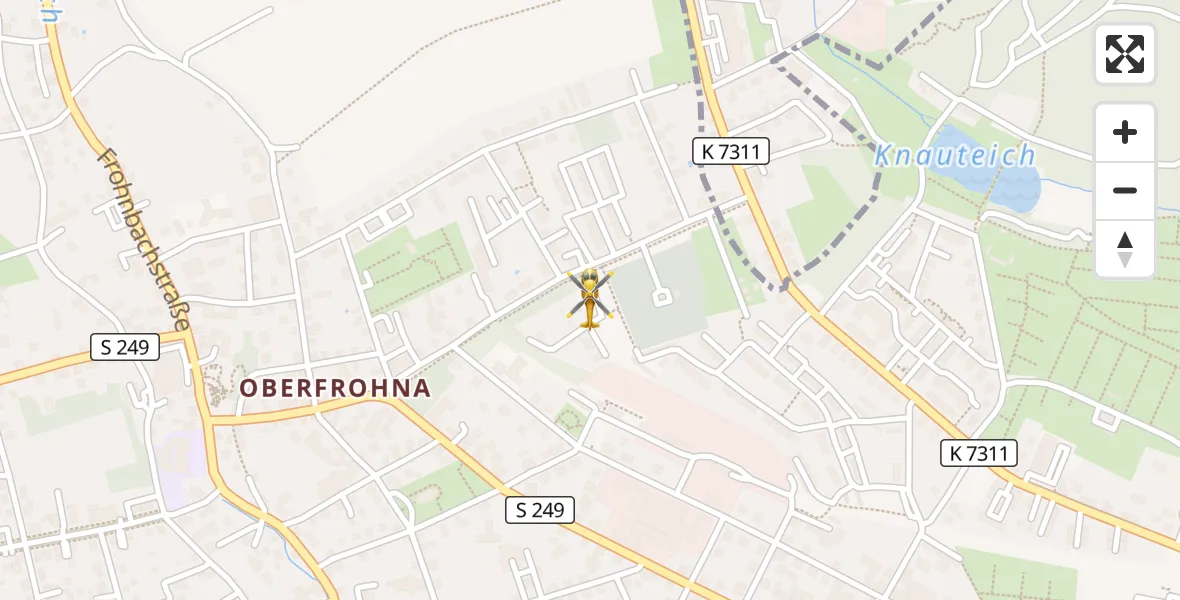 Flugroute Rettungshubschrauber Limbach-Oberfrohna - Limbach-Oberfrohna, 12 April 2026, 07:38