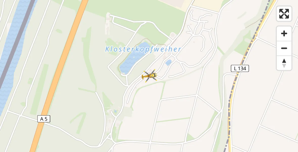 Flugroute Rettungshubschrauber Neuenburg am Rhein - Neuenburg am Rhein, 12 April 2026, 08:10