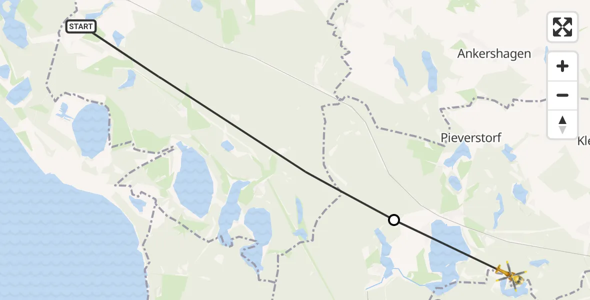 Routekaart van de vlucht: Rettungshubschrauber nach Klein Vielen