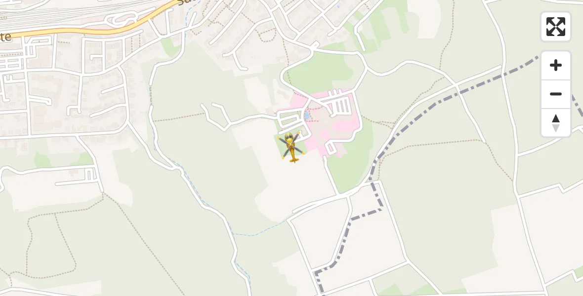 Flugroute Rettungshubschrauber Ochsenfurt Hospital - Ochsenfurt Hospital, 12 April 2026, 09:57