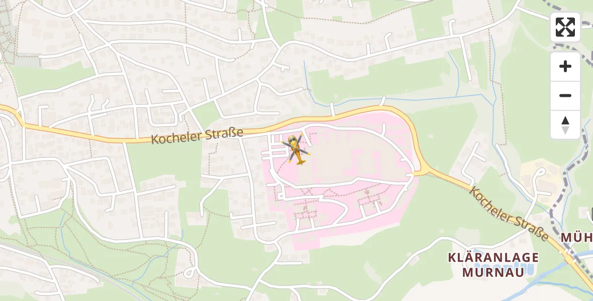 Flugroute Rettungshubschrauber Murnau Accident Hospital - Murnau Accident Hospital, 12 April 2026, 10:05