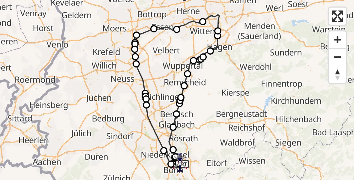 Flugroute Polizeihubschrauber Sankt Augustin - Sankt Augustin, 12 April 2026, 10:15