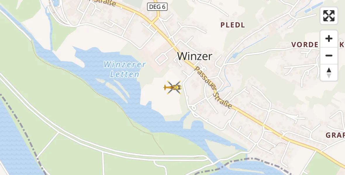 Flugroute Rettungshubschrauber Winzer - Winzer, 12 April 2026, 11:49