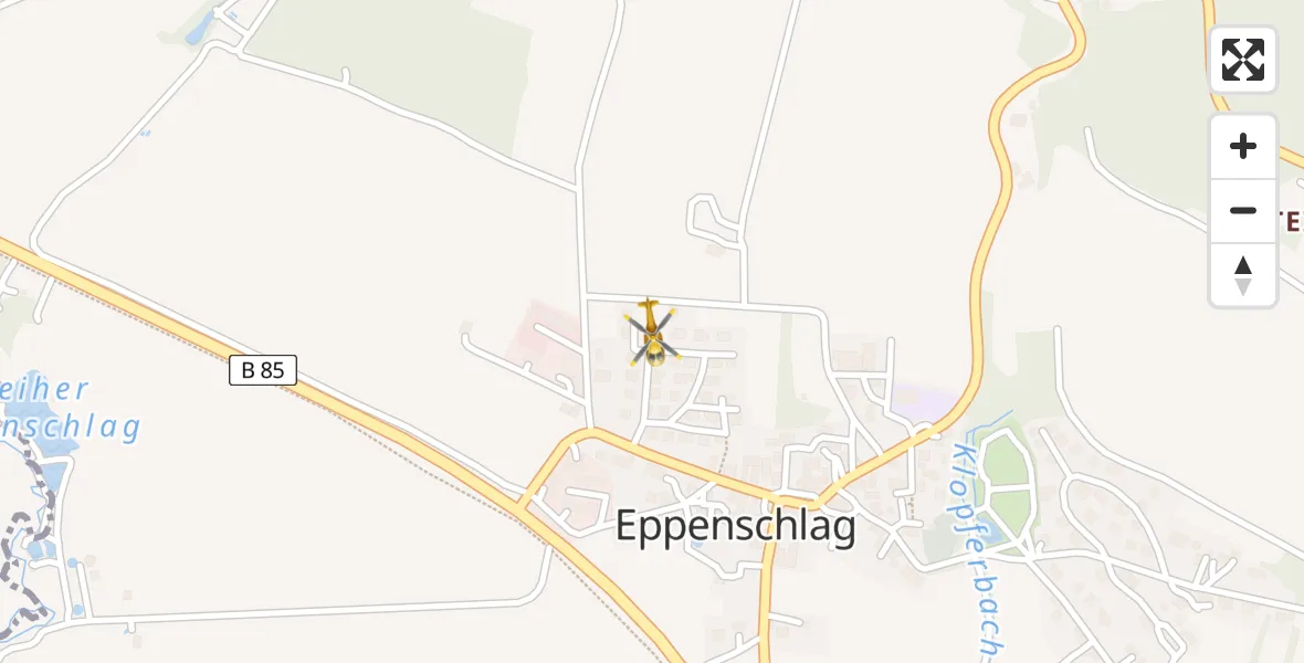 Flugroute Rettungshubschrauber Eppenschlag - Eppenschlag, 12 April 2026, 12:19
