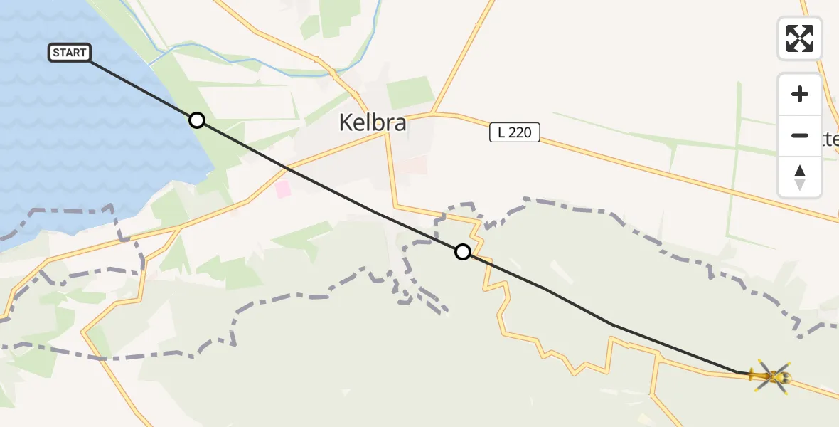 Flugroute Rettungshubschrauber Berga - Kyffhäuserland, 12 April 2026, 12:27