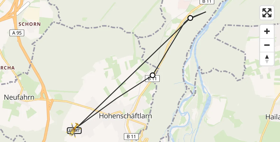 Flugroute Rettungshubschrauber Schäftlarn - Schäftlarn, 12 April 2026, 13:28