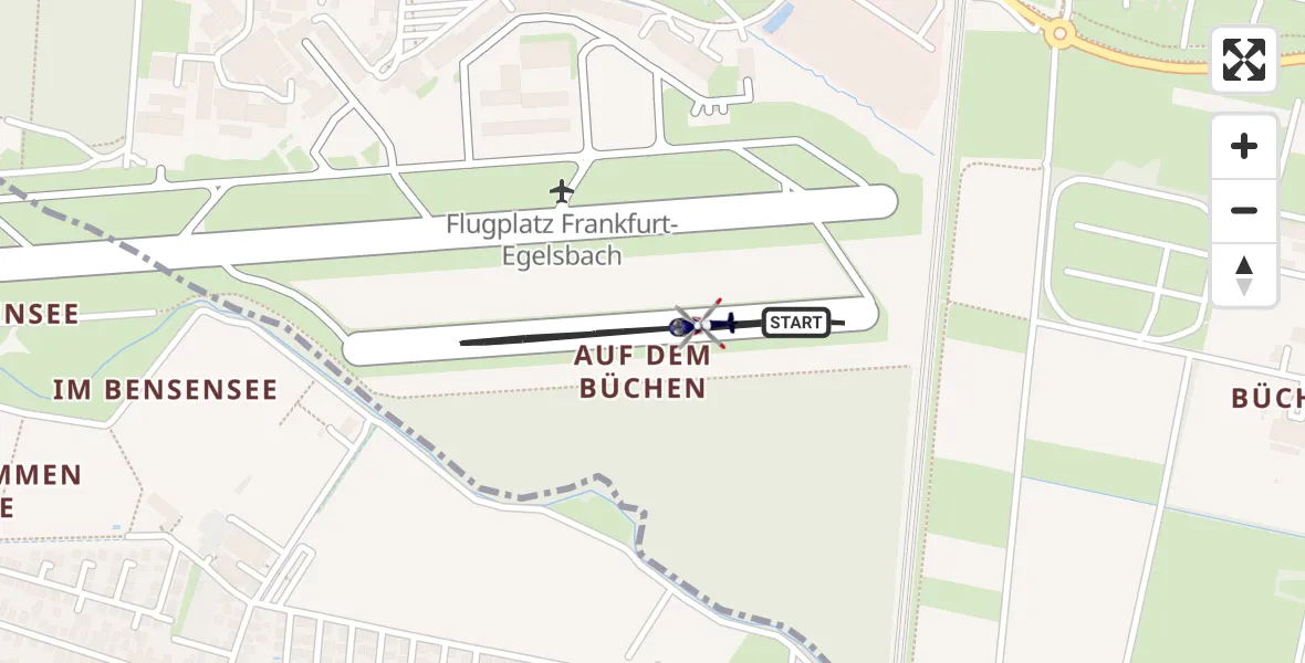 Flugroute Polizeihubschrauber Flughafen Frankfurt-Egelsbach - Flughafen Frankfurt-Egelsbach, 12 April 2026, 13:50