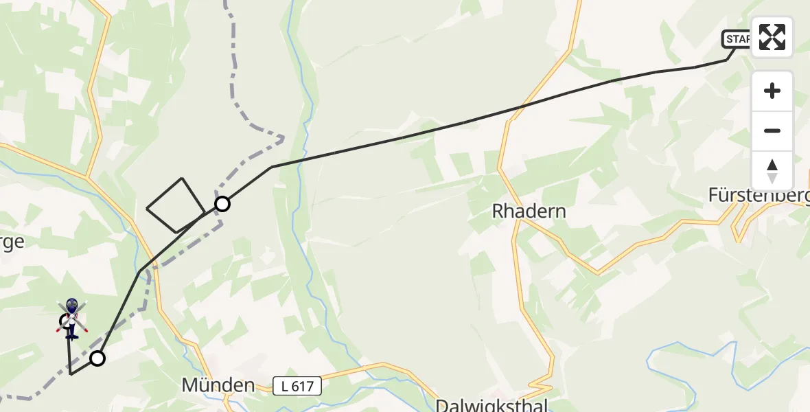 Flugroute Polizeihubschrauber Lichtenfels - Medebach, 12 April 2026, 13:56